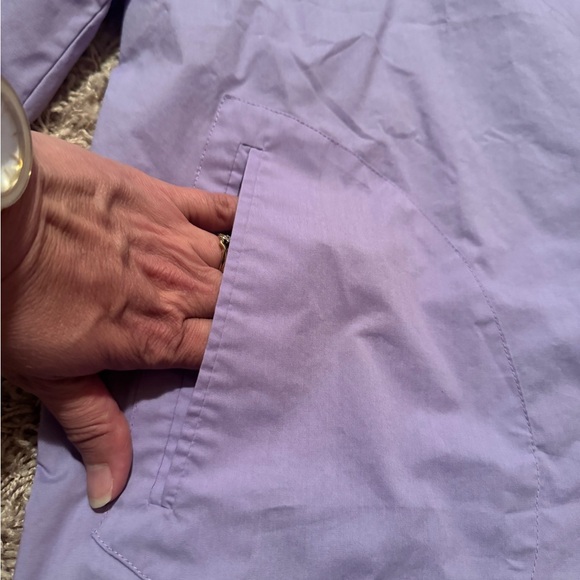 Joan Rivers Sz 3X Lavender Long Sleeve Button Down Shirt w/ side pockets - Picture 6 of 11
